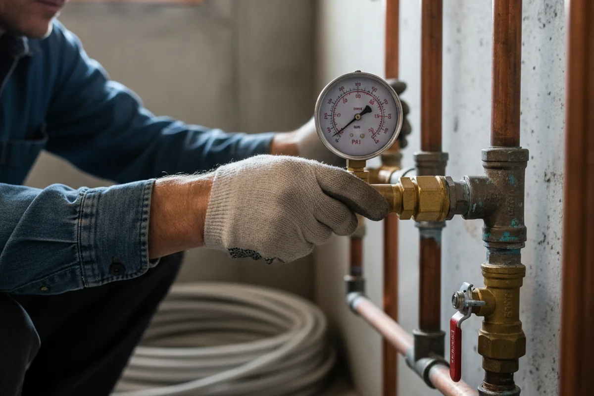 Pressure testing a repaired line during Water Line Repair in Umatilla